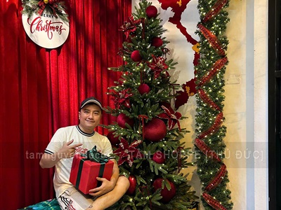 Nơ đỏ mini vải nhung xịn bản 1cm [Cute] PK-NO-06